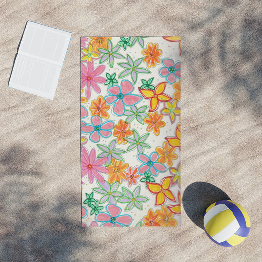 Flower Power Beach Towel