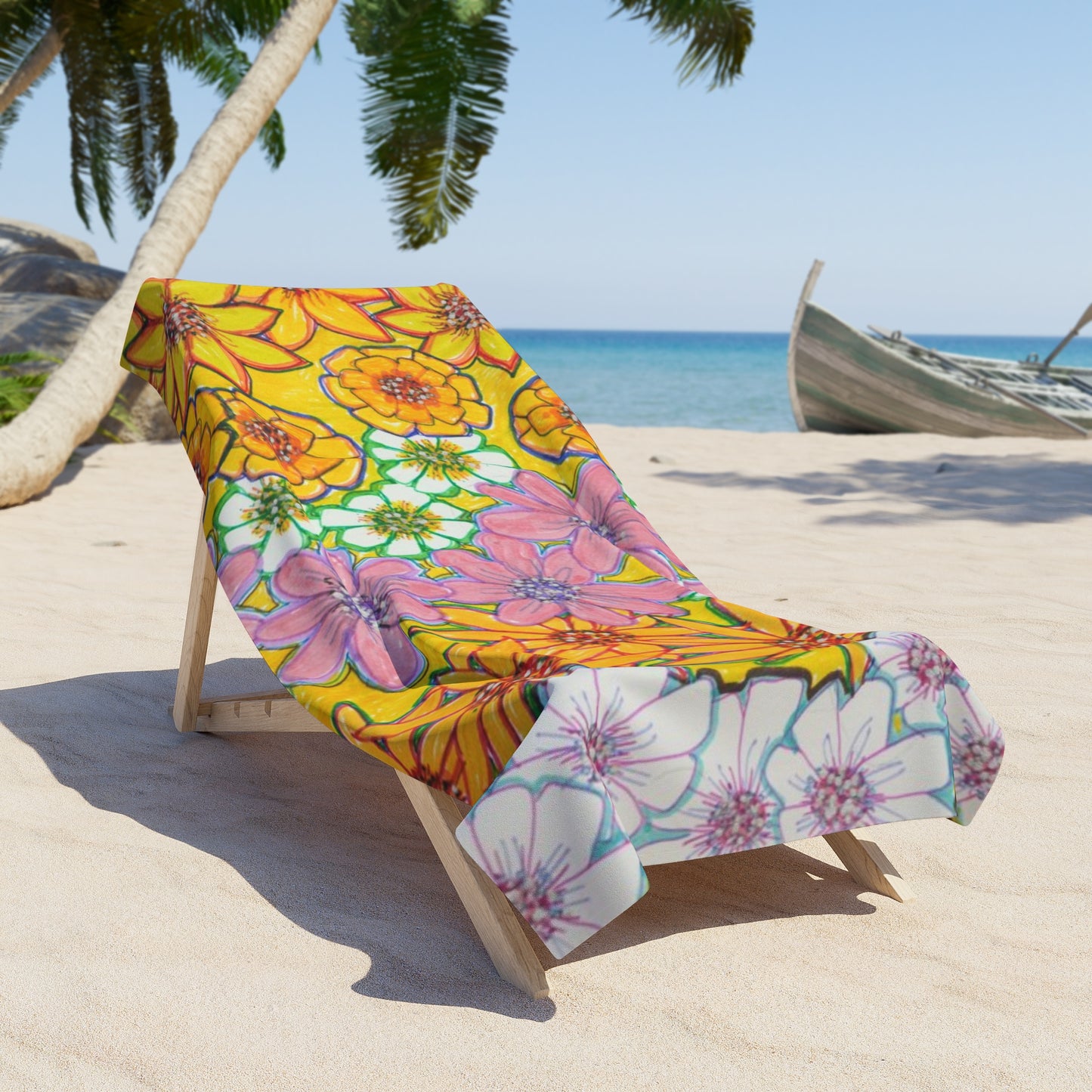 Flower Power Beach Towel