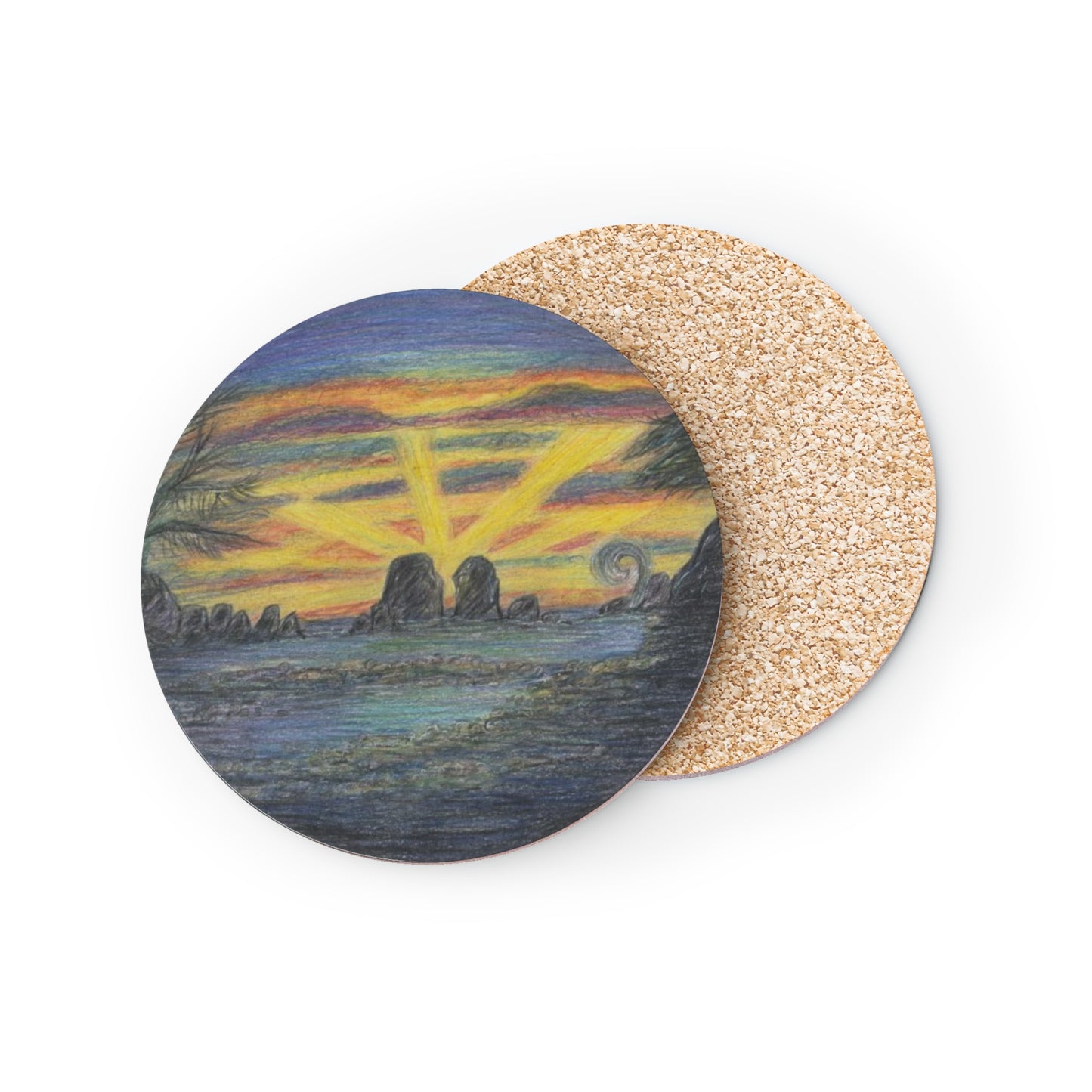 Hawaii Cork Coasters - The Lovers of Kahali'i