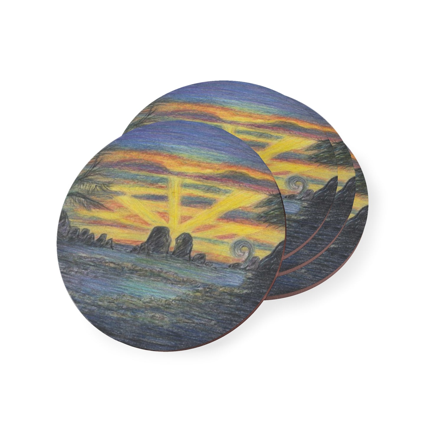 Hawaii Cork Coasters - The Lovers of Kahali'i