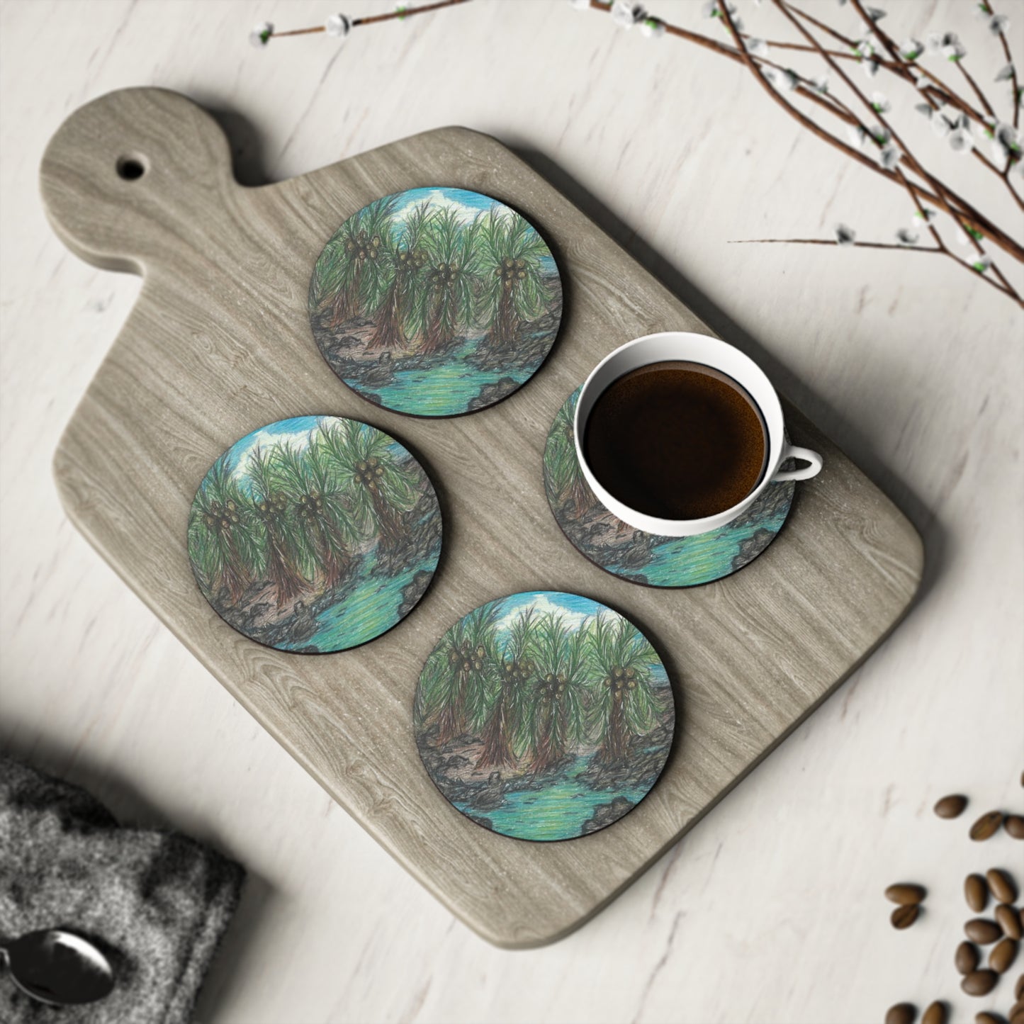 Hawaii Ceramic Coaster - Makalawena