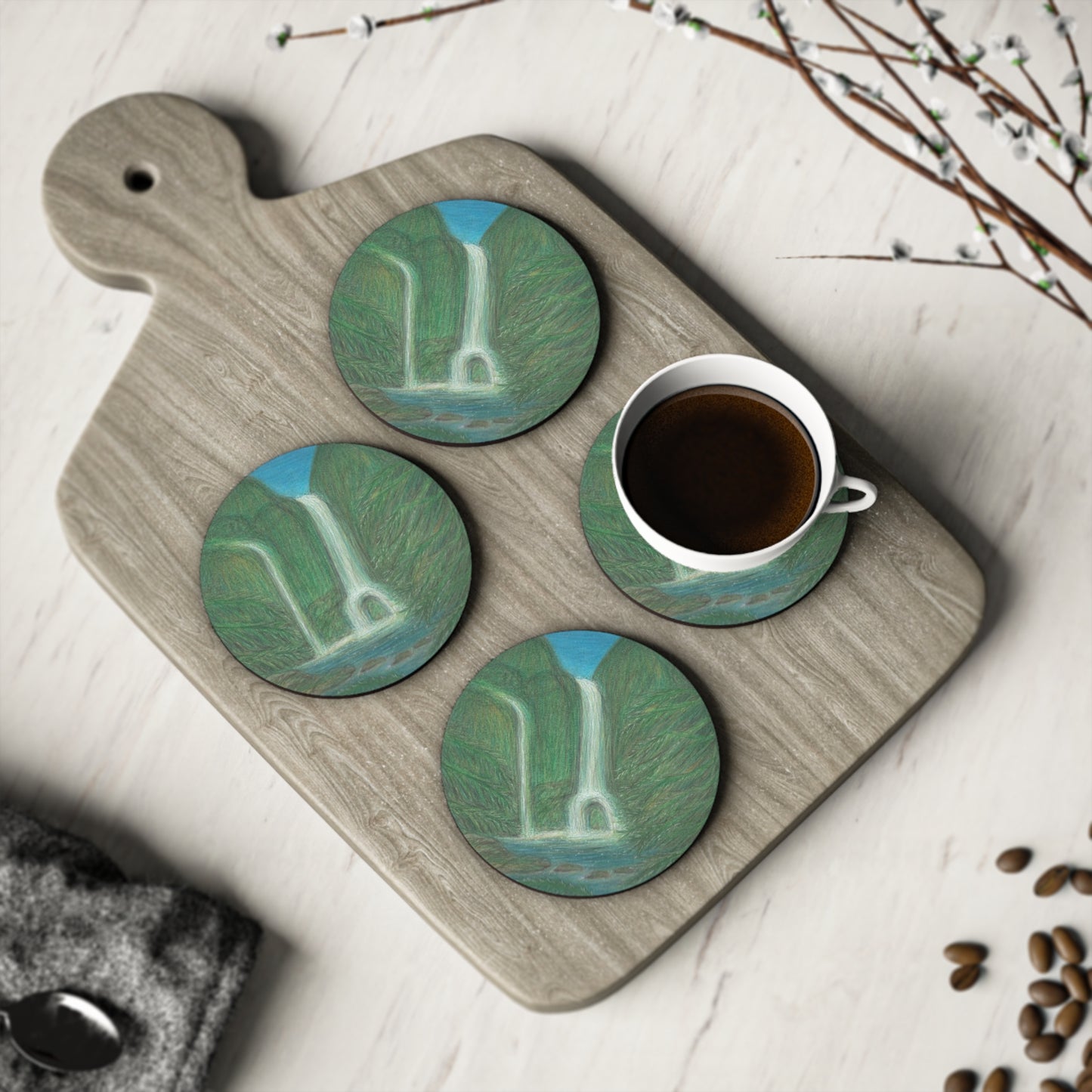 Hawaii Cork Coasters - Pu'u O Umi