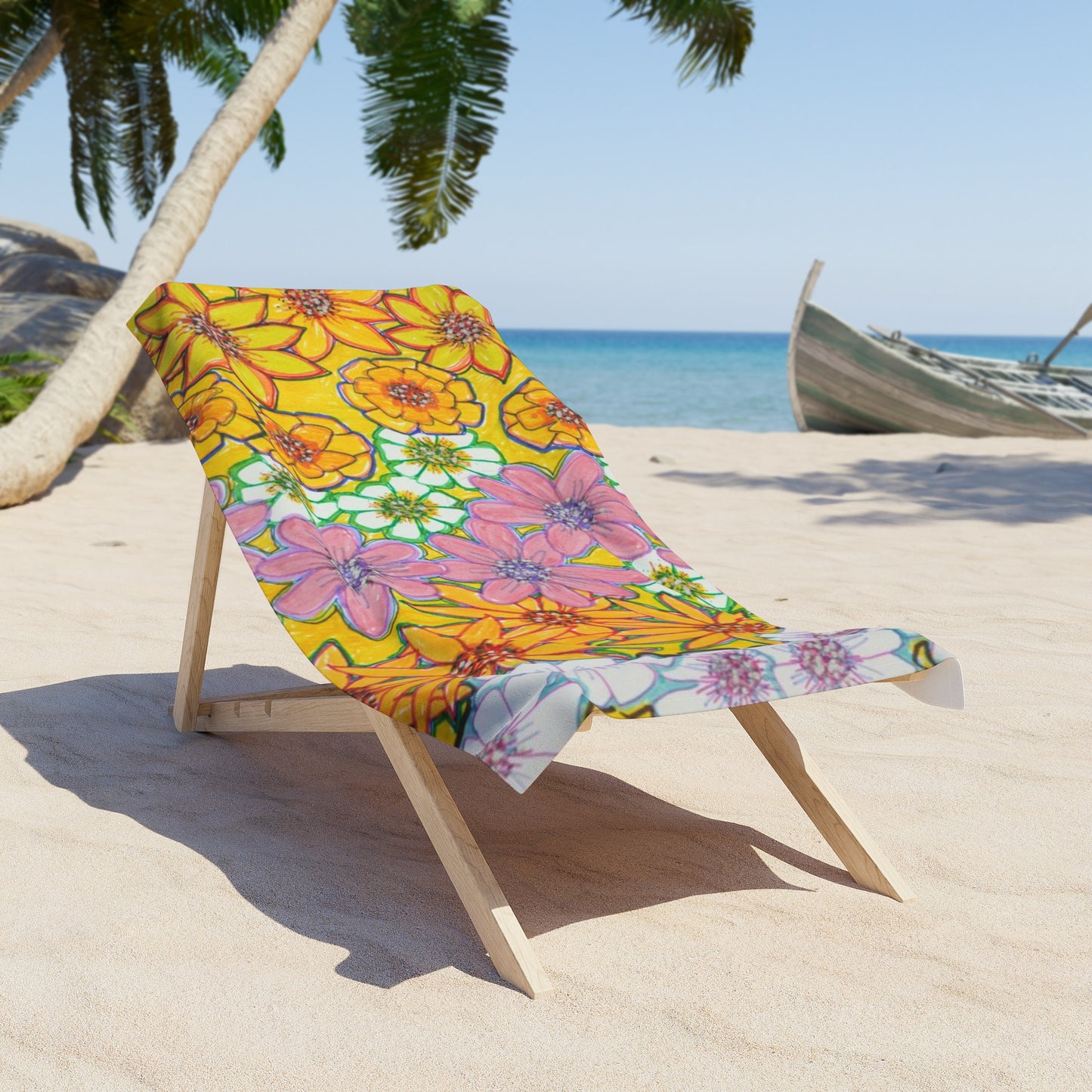 Flower Power Beach Towel